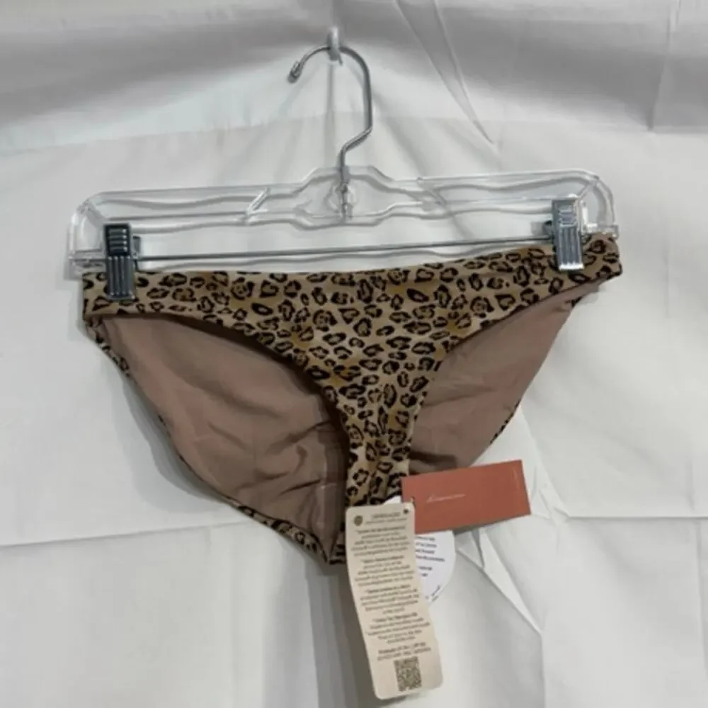 PQ Swim Basic Leopard Print Bikini Bottom Sz M NWT